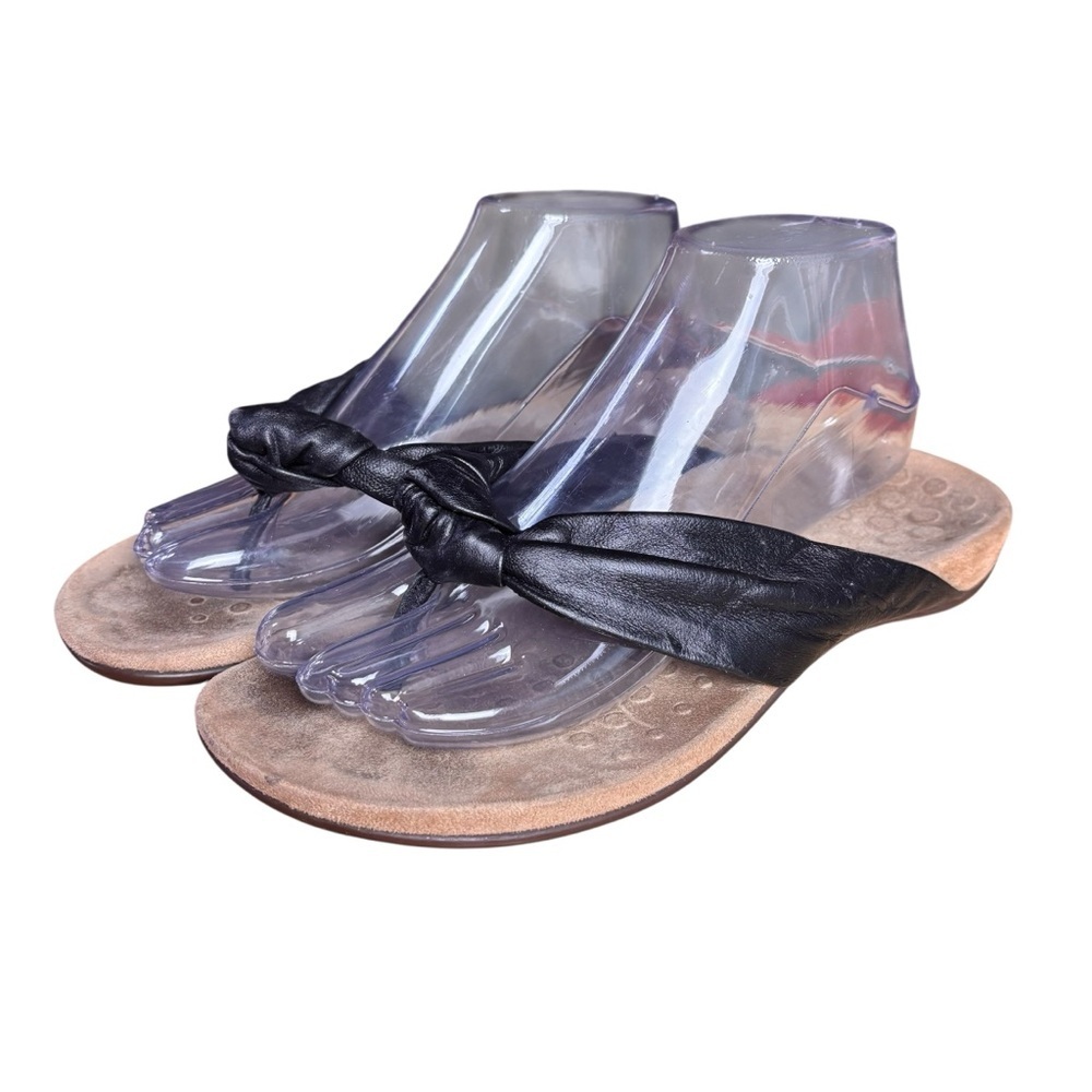 Vionic Rest Pippa Black Leather Thong Sandals – Women’s Sz 8 (EU 39)
